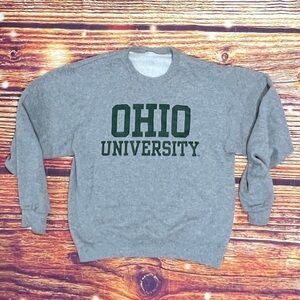 Vintage 90s Ohio University Bobcats NCAA College Gray Sweatshirt